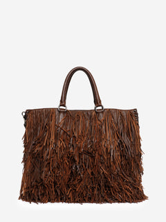 Brown leather fringe tote bag Shoulder bags Prada 