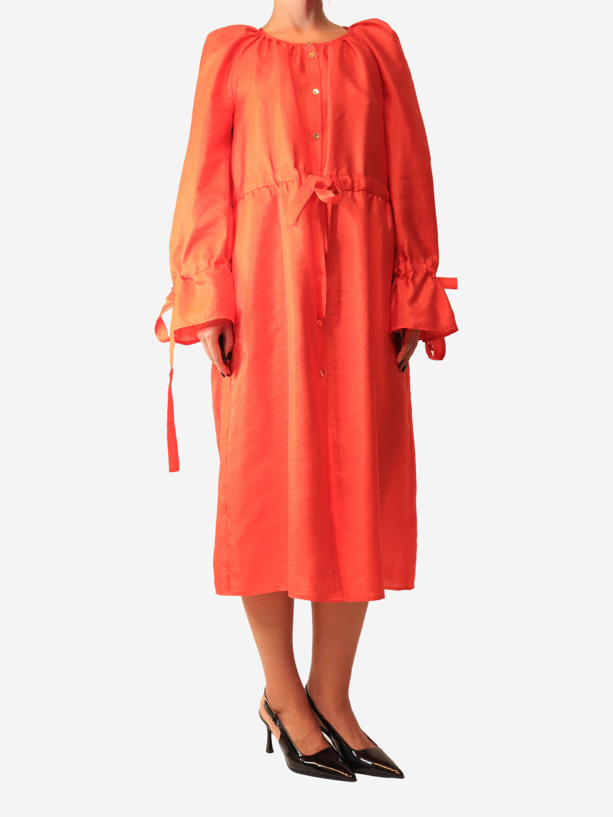 Red button-down dress - size S
