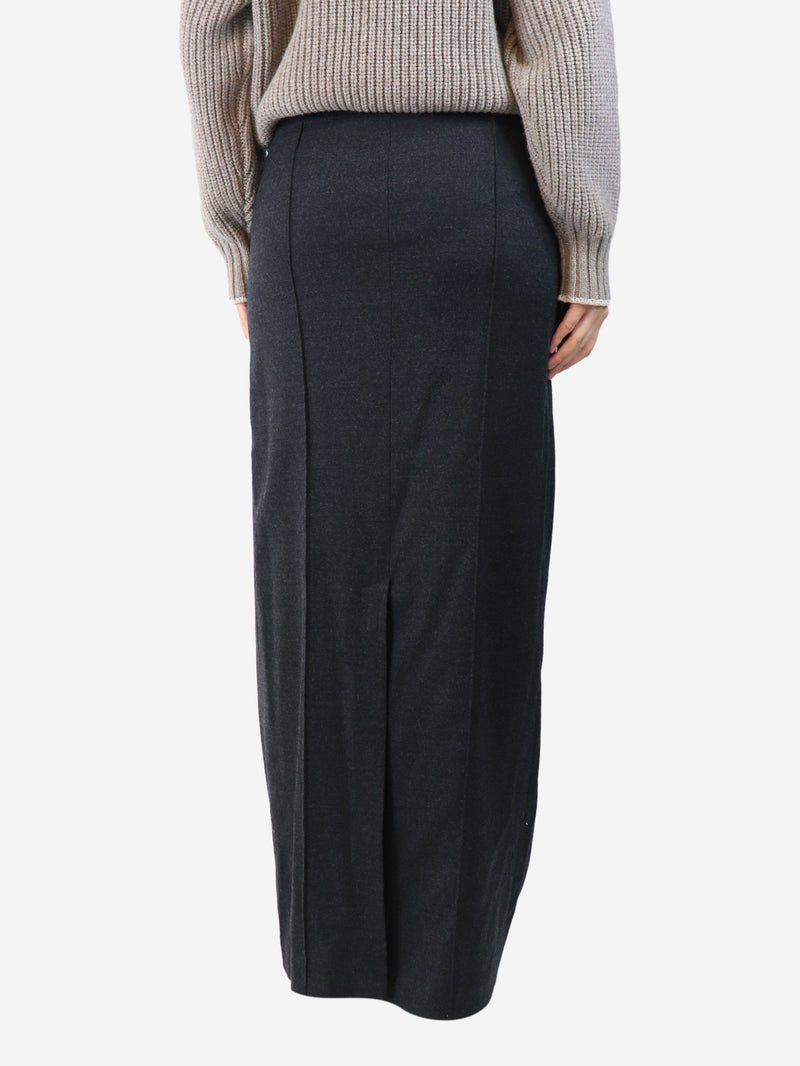 Charcoal grey wool long skirt - size UK 10 Skirts G. 