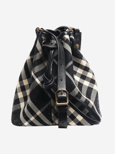 Black canvas check bucket bag Shoulder bags Burberry 