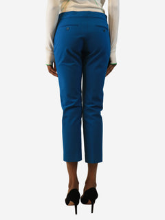 Blue Gabardine stretch trousers - size UK 8