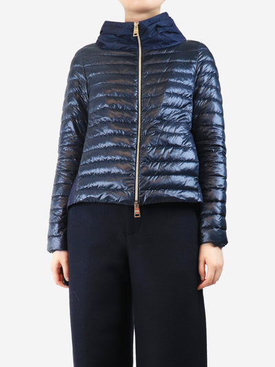 Navy lightweight down shell jacket - size UK 10 Coats & Jackets Herno 