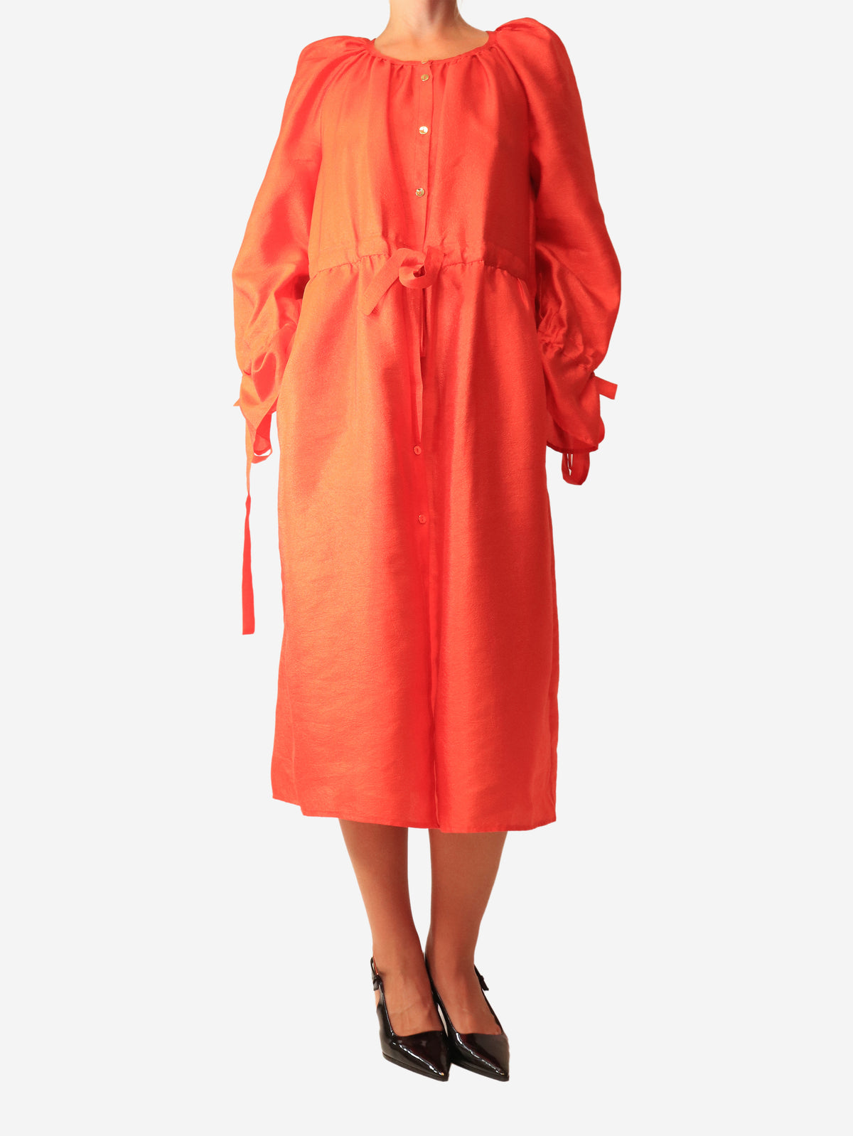 Red button-down dress - size S