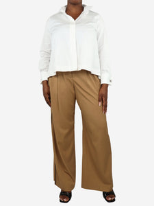 La Ligne Brown high-rise wide-leg trousers - size L