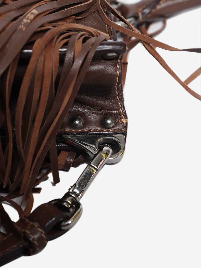 Brown leather fringe tote bag Shoulder bags Prada 