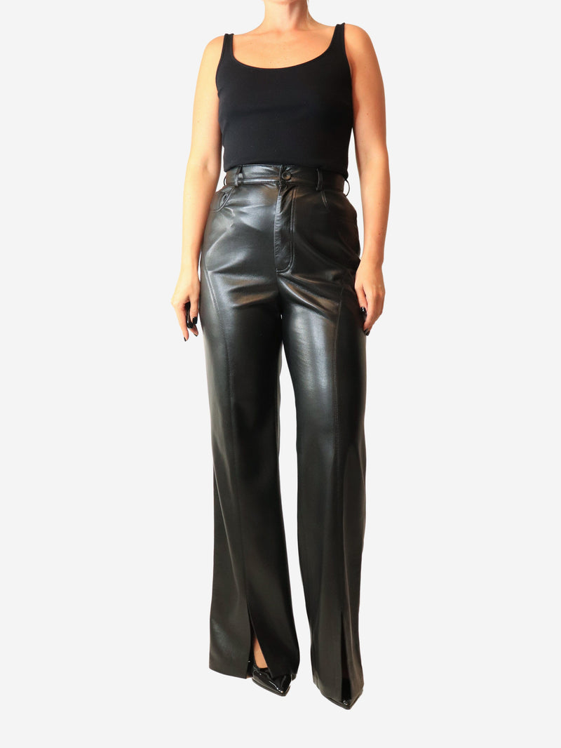 Black alt-leather trousers - size M Trousers Nanushka 