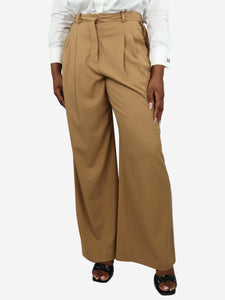 La Ligne Brown high-rise wide-leg trousers - size L