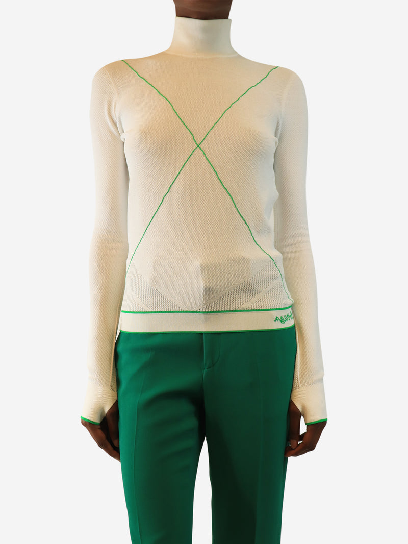 White techno skin top - size M