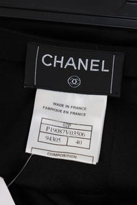 Chanel Black silk skirt over trousers - size UK 12