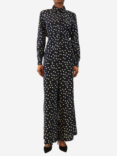 Navy polka dot blouse and trouser set - size UK 6 Sets CH Carolina Herrera 