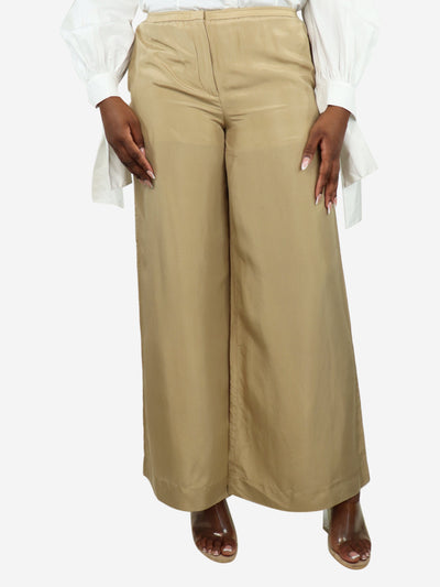 Beige silk wide-leg trousers - size UK 12 Trousers Joseph 