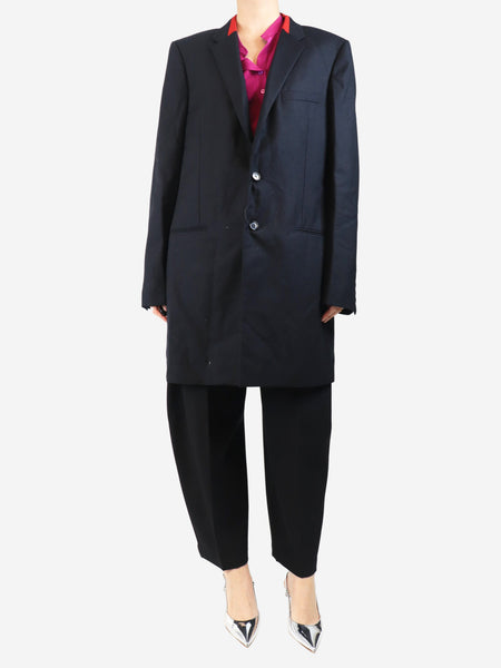 Black oversized wool blazer - size UK 12 product image
