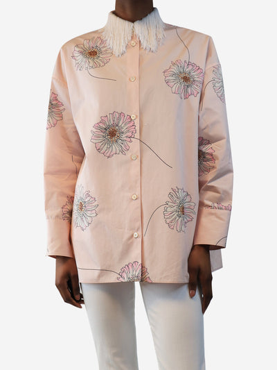 Light pink floral printed shirt - size UK 4 Tops Prada 