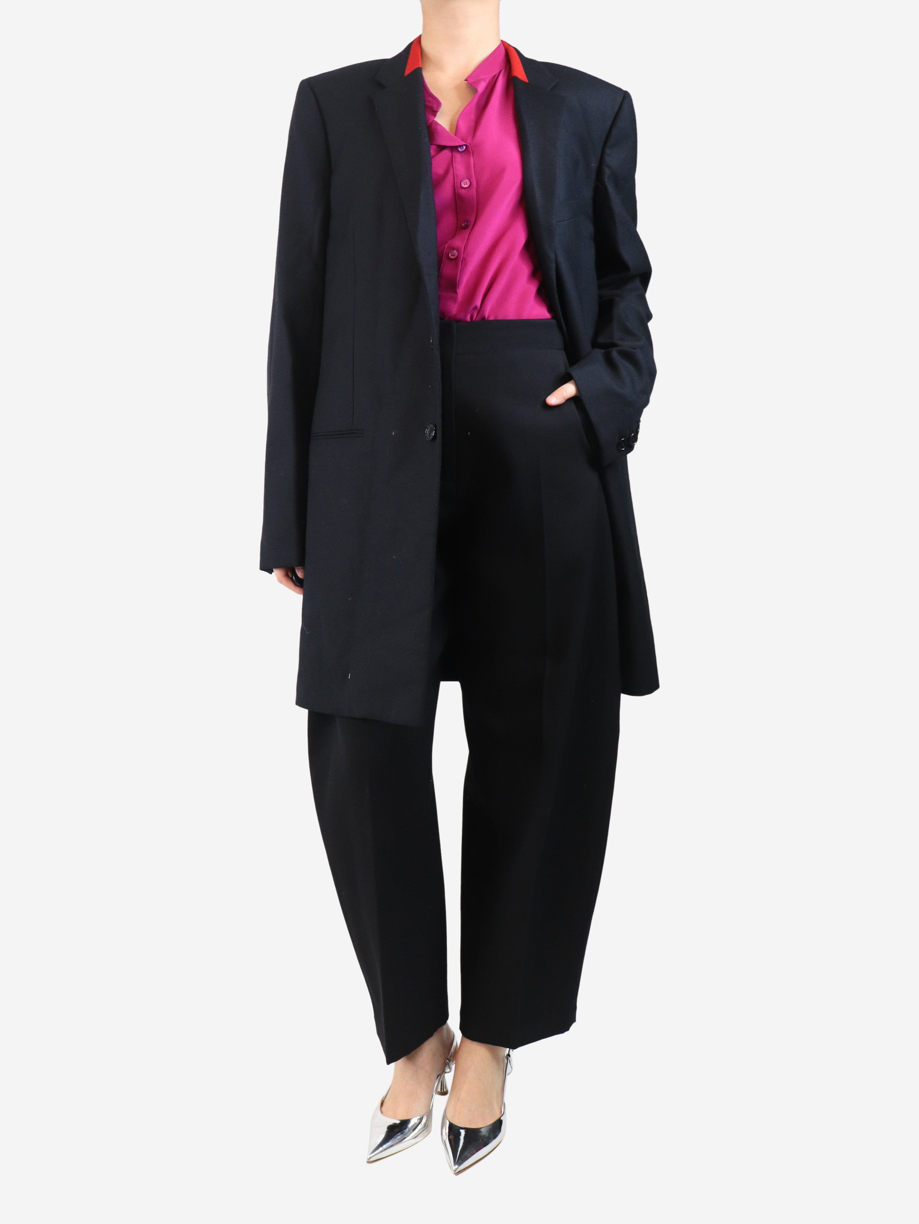 Black oversized wool blazer - size UK 12 Coats & Jackets Saint Laurent 