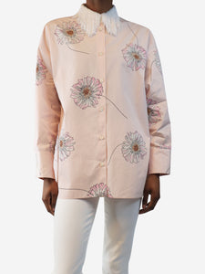 Prada Light pink floral printed shirt - size UK 4