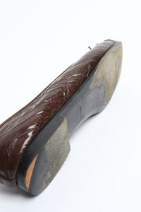 Chanel Brown leather crinkled ballet flats - size EU 37.5
