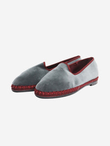 Flabelus Flabelus Blue velvet flat shoes - size EU 38 (UK 5)
