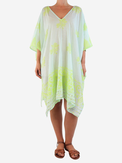 Green sheer cotton kaftan - One size Dresses Juliet Dunn 