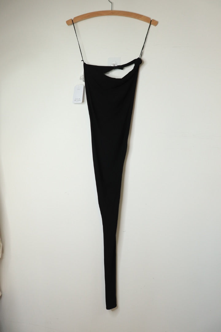 Black one sleeve jersey top - size XS