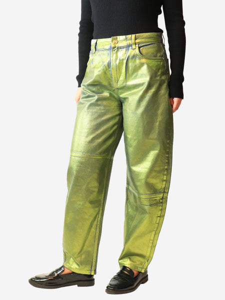 Green metallic tapered jeans - size UK 12 product image