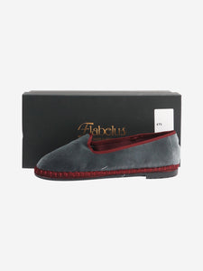 Flabelus Flabelus Blue velvet flat shoes - size EU 38 (UK 5)