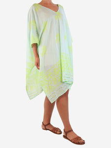 Juliet Dunn Green sheer cotton kaftan - One size