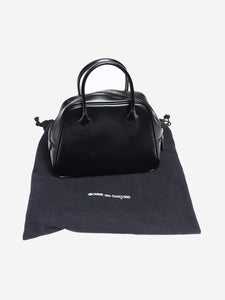 Comme Des Garçons Black leather top handle bag