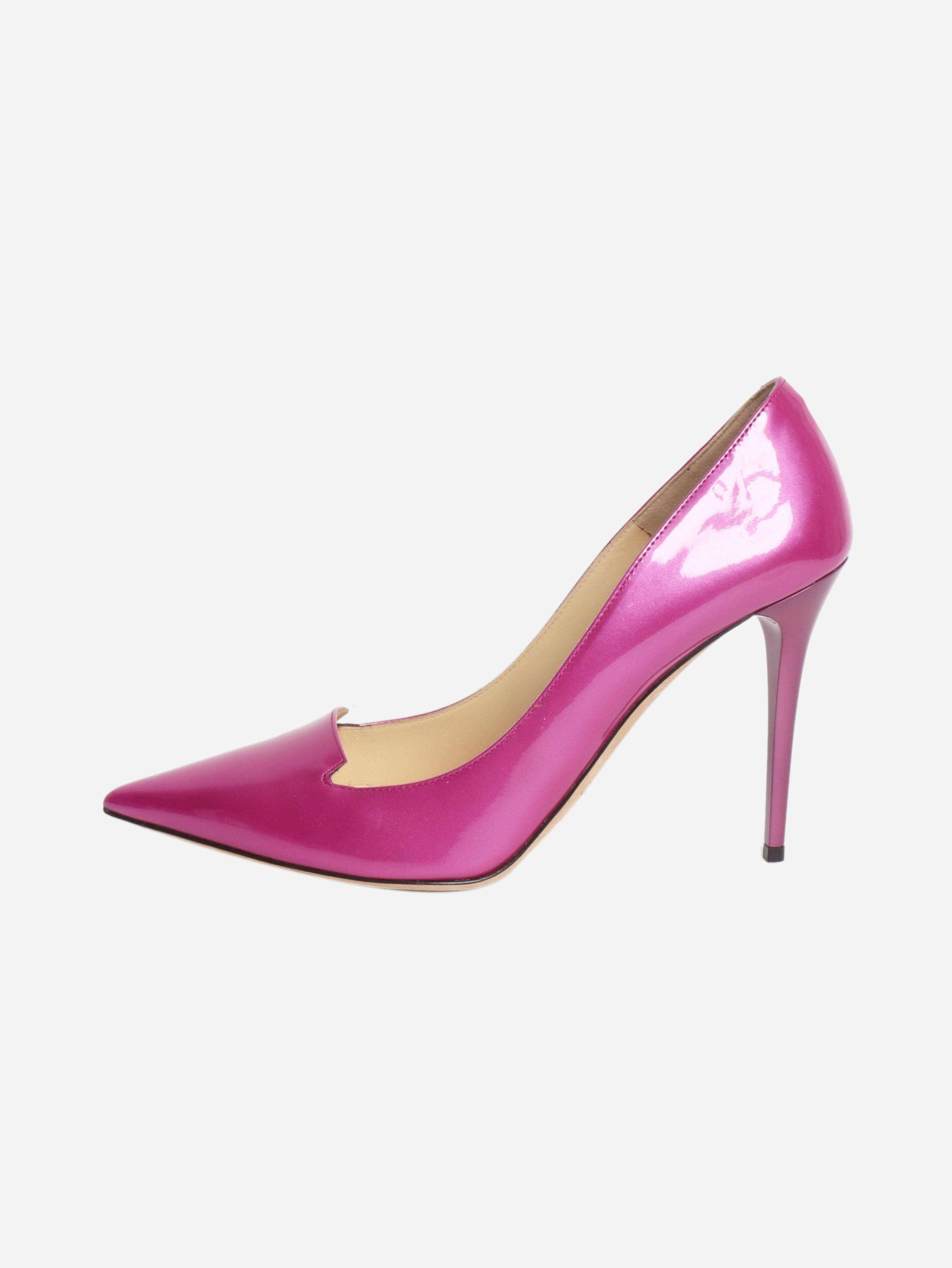 Fuchsia patent pointed-toe pumps - size EU 39.5 Heels Jimmy Choo 