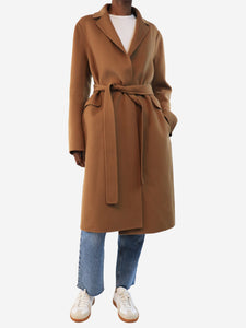 'S Max Mara Camel wool coat with belt - size UK 8