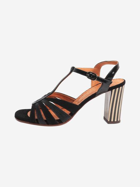 Black suede and leather sandal heels - size EU 40 product image