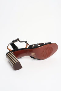 Chie Mihara Black suede and leather sandal heels - size EU 40