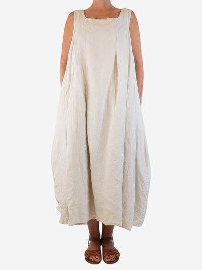 Ecru textured linen dress - size Dresses Egg 