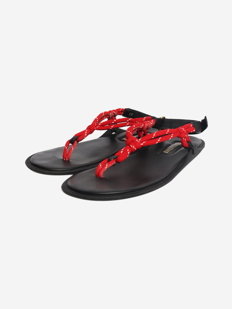 Black and red rope sandals - size EU 39 Flat Sandals Miu Miu 