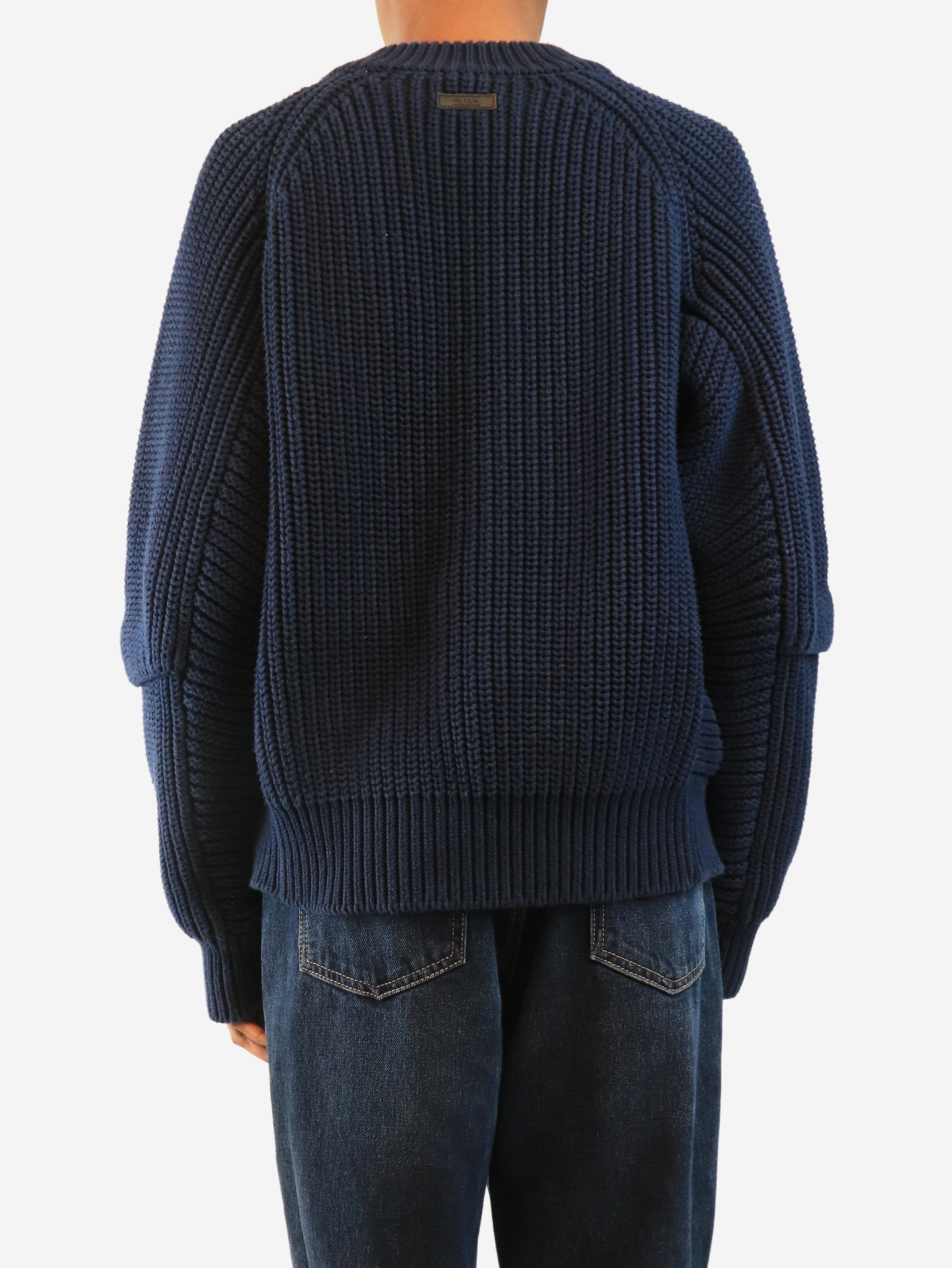 Navy ribbed v-neck jumper - size S Knitwear Eytys 