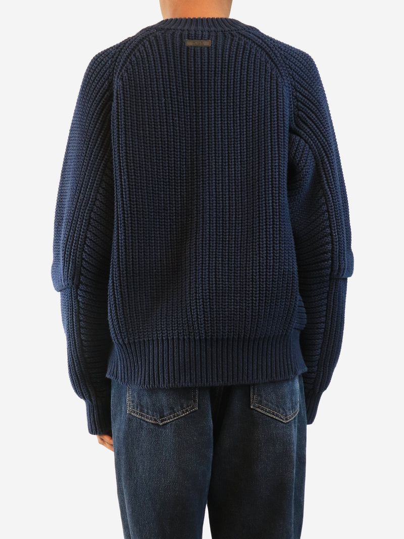 Navy ribbed v-neck jumper - size S Knitwear Eytys 