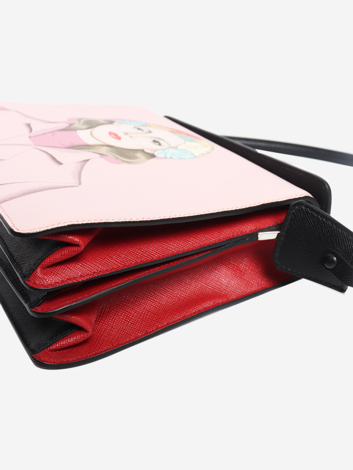 Prada pink Saffiano leather printed shoulder bag - view 6