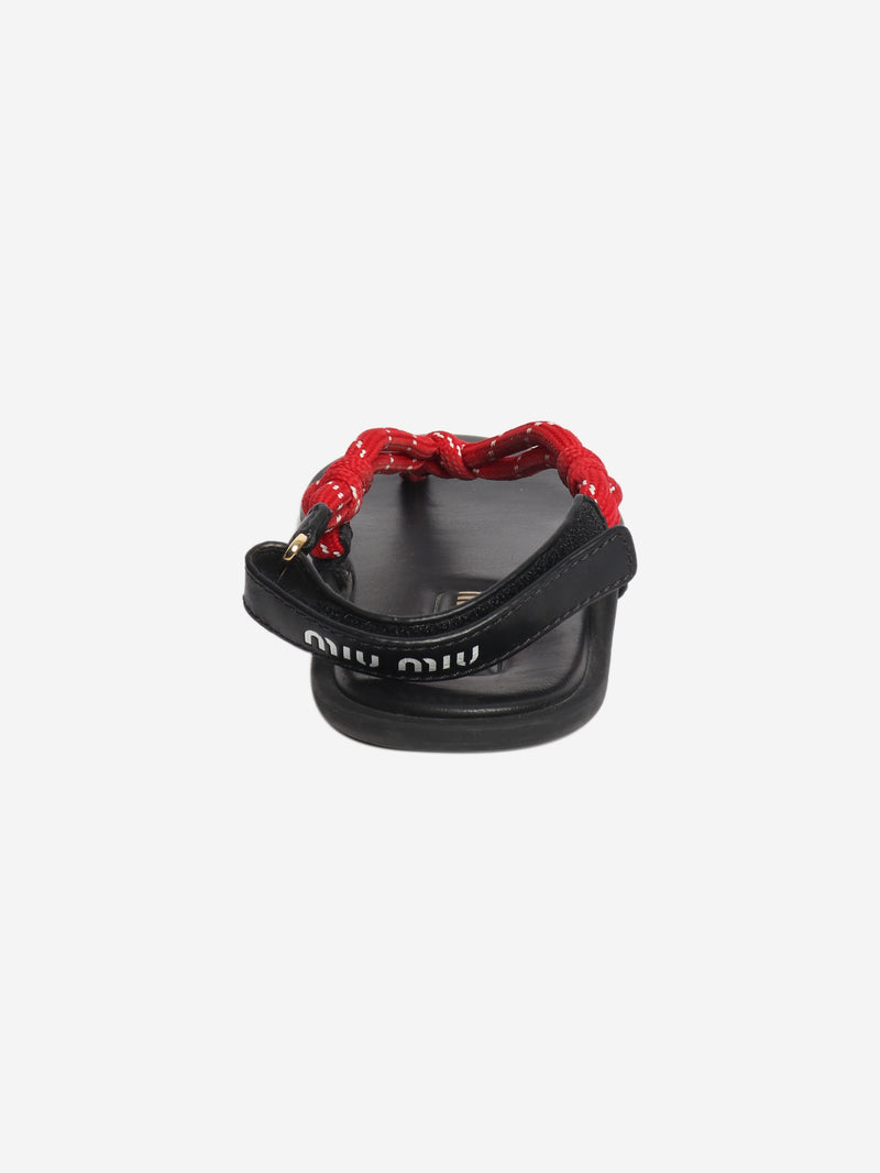 Black and red rope sandals - size EU 39 Flat Sandals Miu Miu 