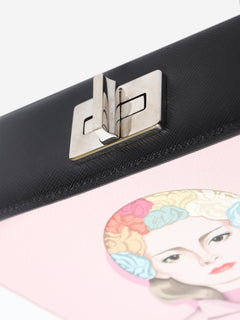 Prada pink Saffiano leather printed shoulder bag - view 7