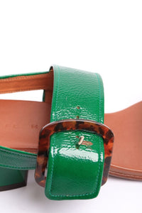 Chie Mihara Green patent leather sandals - size EU 40
