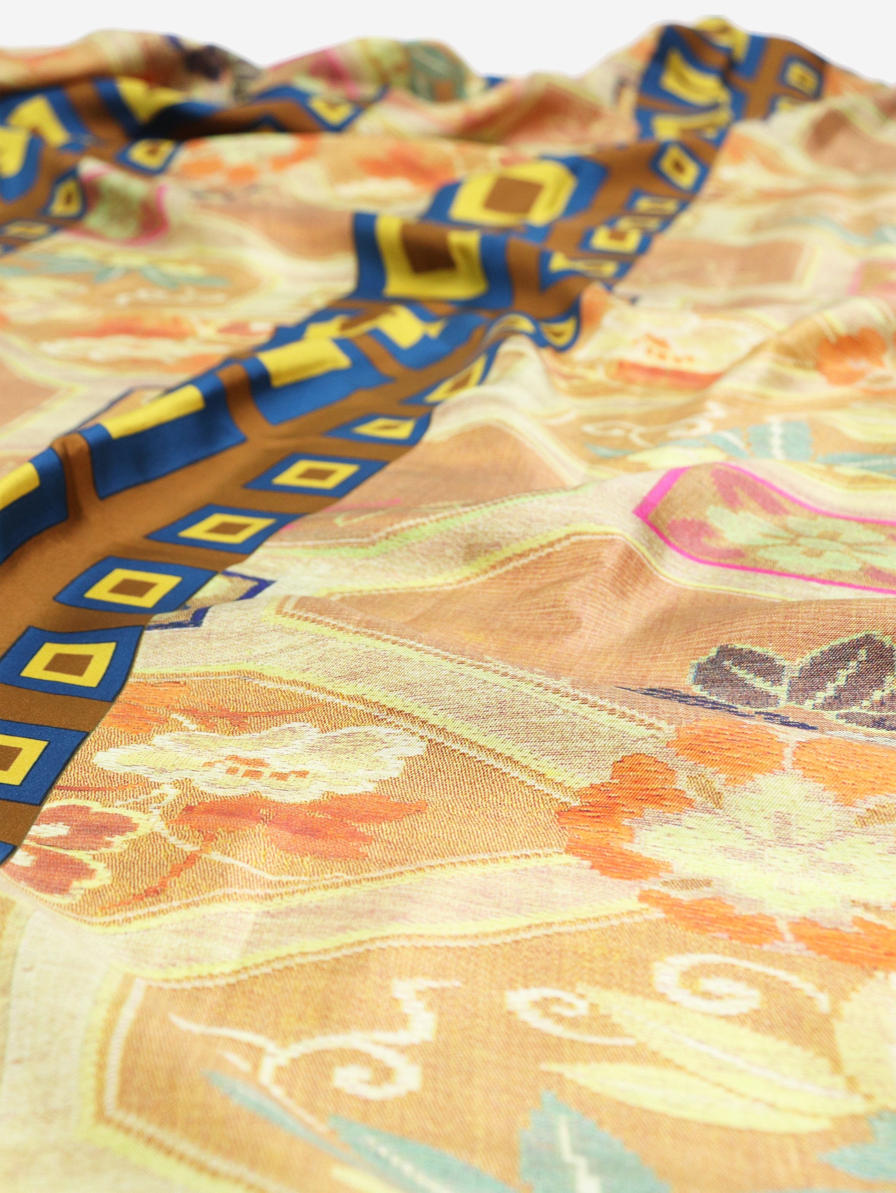 Mustard Aloeuw silk scarf Scarves Pierre-Louis Mascia 
