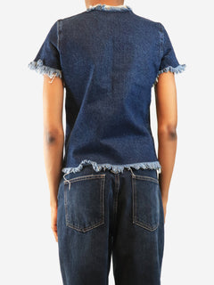 Blue frayed denim top - size XS Tops Marques / Almeida 