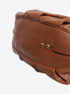 Brown leather hobo bag