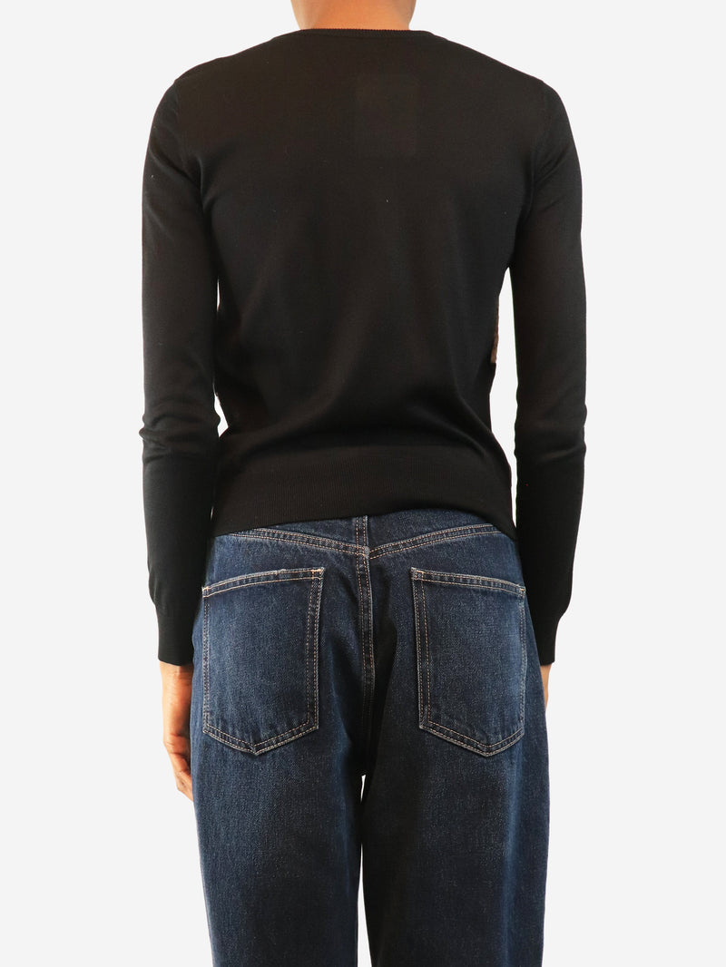 Black floral cardigan - size UK 8 Knitwear Dolce & Gabbana 