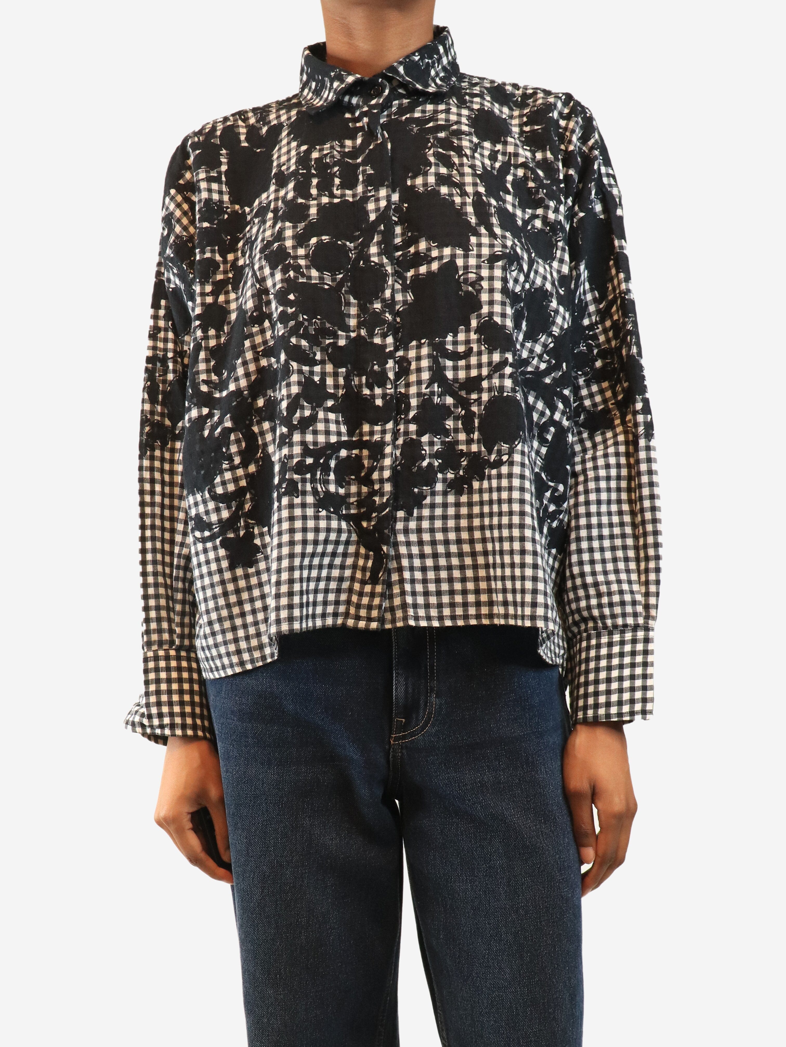 Black gingham blouse - size XS Tops mii 