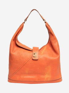 Hermes Orange Vintage Lock Hobo Gulliver bag