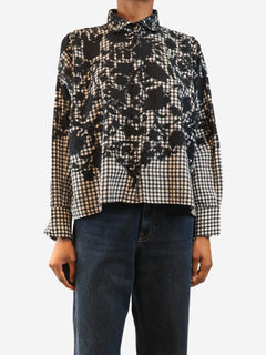 Black gingham blouse - size XS