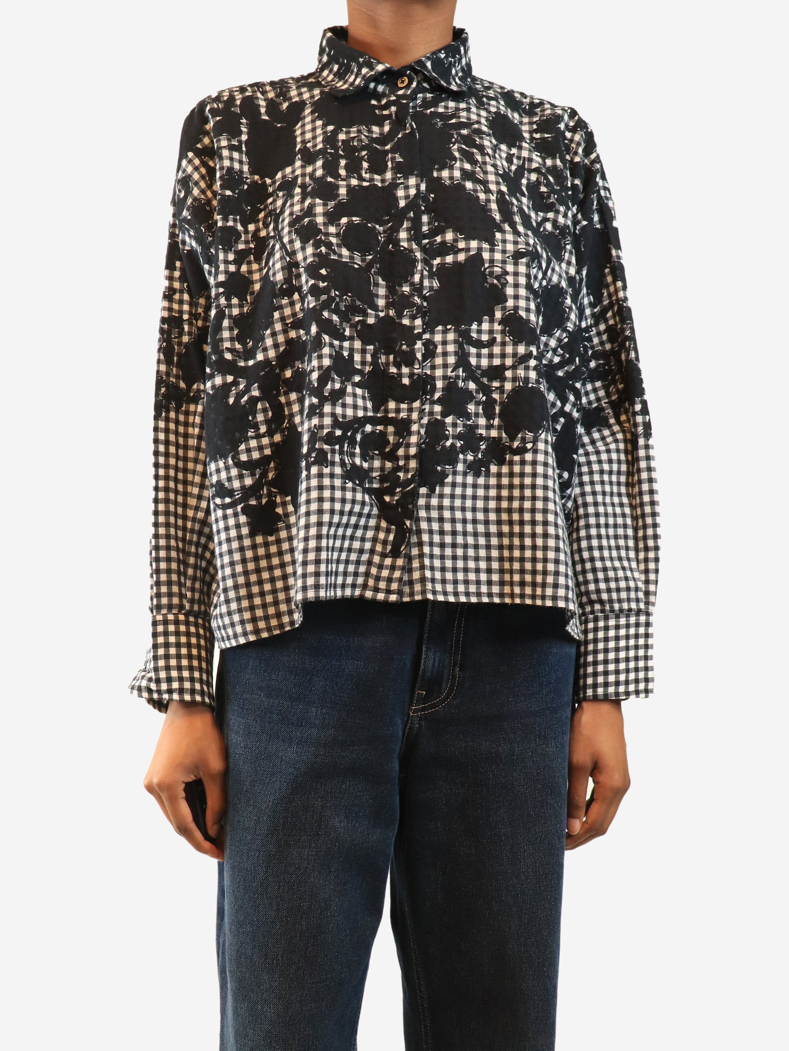 Black gingham blouse - size XS