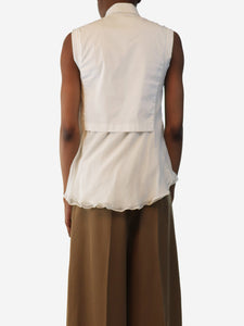 Brunello Cucinelli White silk sleeveless shirt - size XS