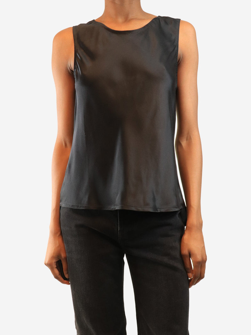 Black silk shell top - size S Tops Anna Valentine 