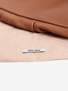 Brown leather hobo bag